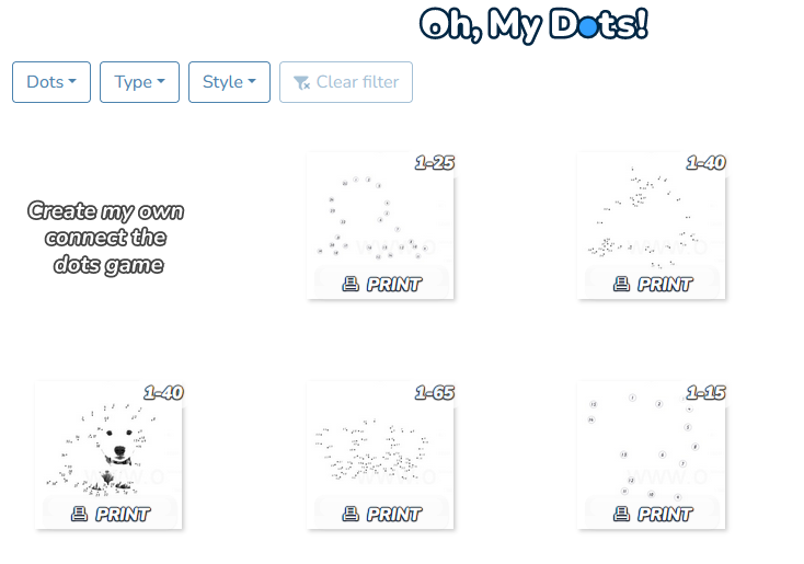 Free connect the dots worksheets gallery