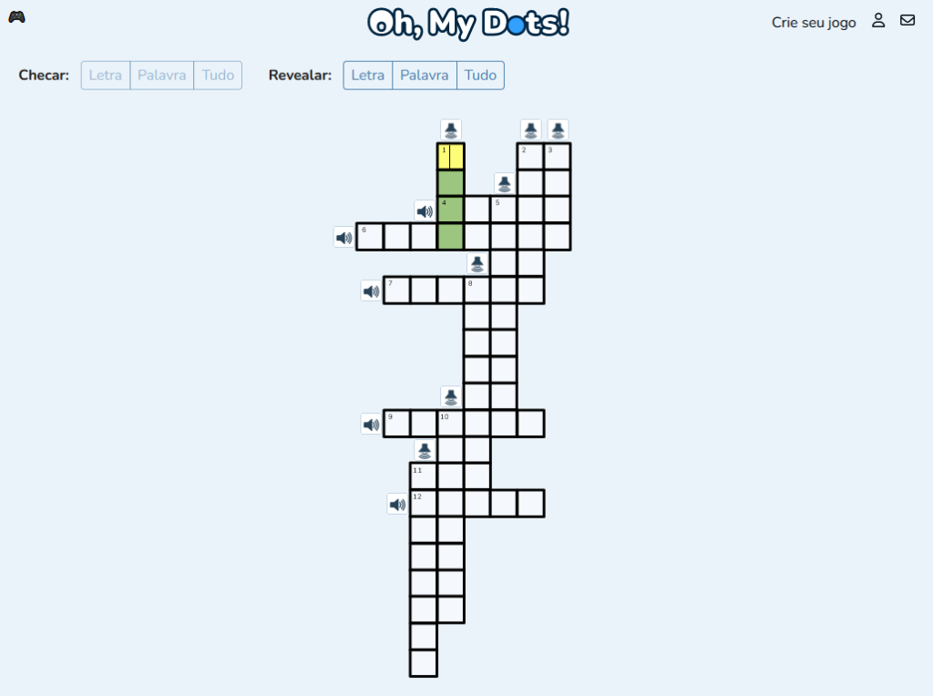 Como gerar um jogo de palavras cruzadas gratuito com a ajuda da  inteligência artificial : Oh My Dots!