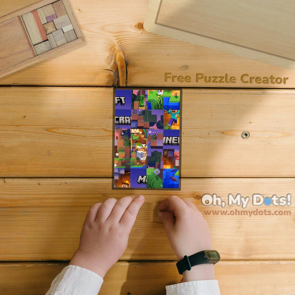 Play or print the free Puzzle Minecraft Picture Puzzle game | Oh My Dots!