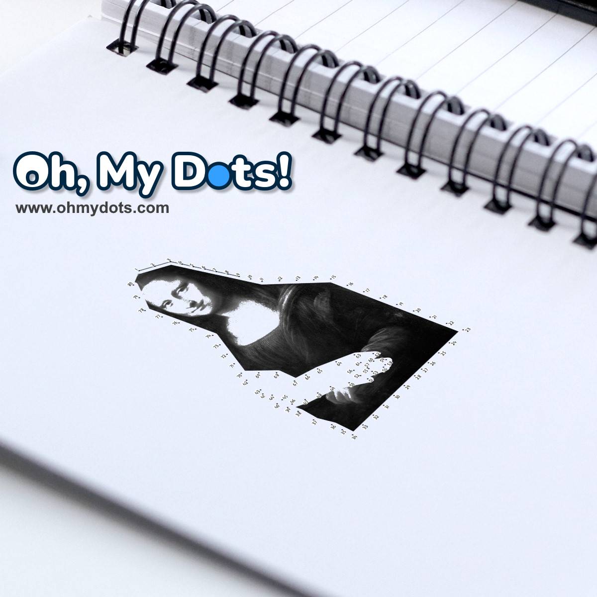 Juega o imprime gratis al juego de unir los puntos Mona Lisa | Oh, my Dots!