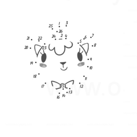 Play or print the free Cat with crown Connect the dots game | Oh My Dots!