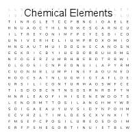 Play or print the free Chemical Elements Word Search game | Oh My Dots!