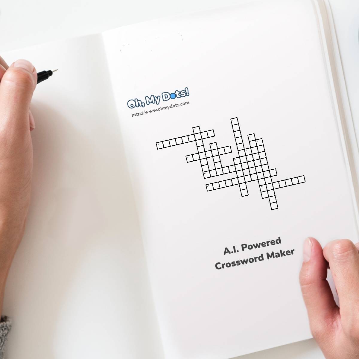 Play or print the free Reverse 1999 Crossword Puzzle game Oh My Dots!